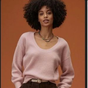 Anthropologie Pink Scoop Neck Sweater